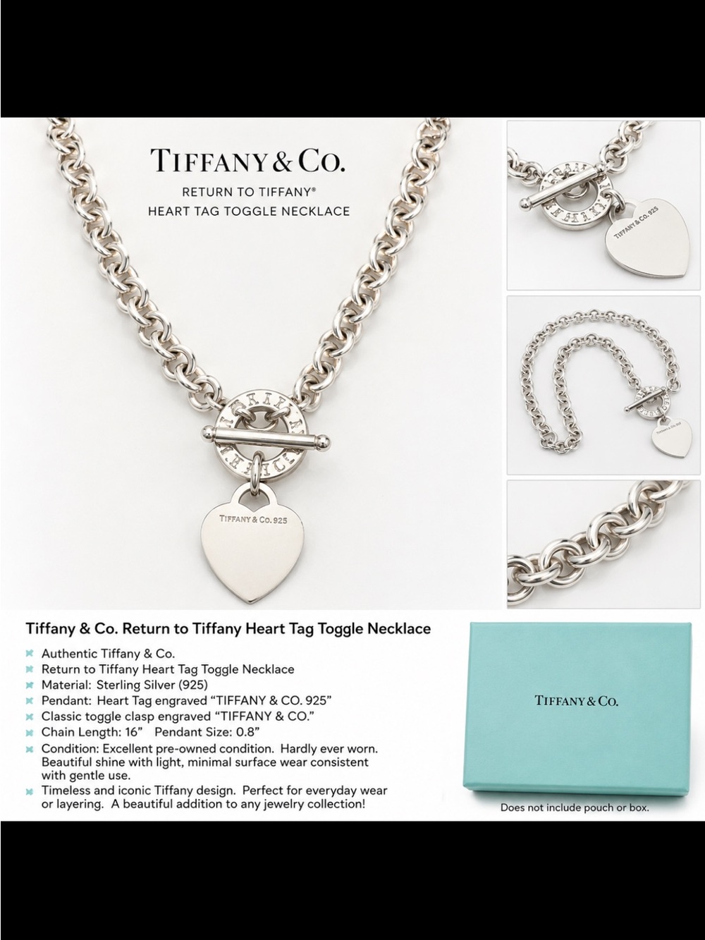 Tiffany & Co. Sterling Silver Heart Tag Toggle Necklace